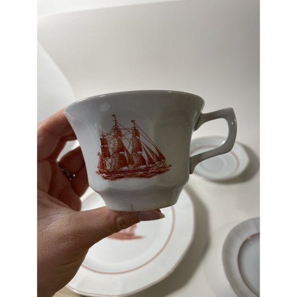 Wedgwood Flying Cloud Rust Lot 4 place settings + extra dinner, tea + sugar jar - Picture 13 of 16